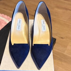 Jimmy Choo Deep Blue Suede Heels